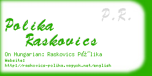 polika raskovics business card